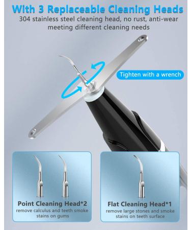 Ultrasonic Tooth Cleaner - Plaque Remover with LED, 5 Modes - Safe Dental Tool for Teeth Stain & Tartar Removal - Buy Online on GoSupps.com