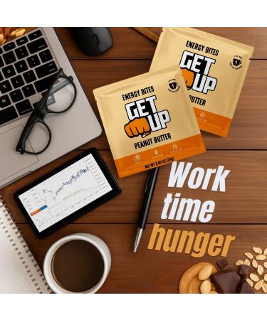 GetUp Caffeinated Granola Bites - Peanut Butter (10 Pack) 100mg Caffeine Energy Bites Low Calorie Gluten-Free 0 Seed Oils Pre-Workout Portable Snack Coffee Substitute - Low Sugar Energy - Buy Online on GoSupps.com