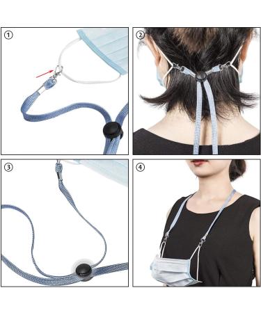 6-Piece Mask Set with Chain Lanyard for Kids & Adults - Black White Blue & Gray Mouth Protection - Buy Online on GoSupps.com