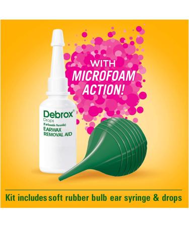 Debrox Earwax Removal Kit - 0.5 Oz Drops & Ear Syringe Bulb - Buy Online on GoSupps.com