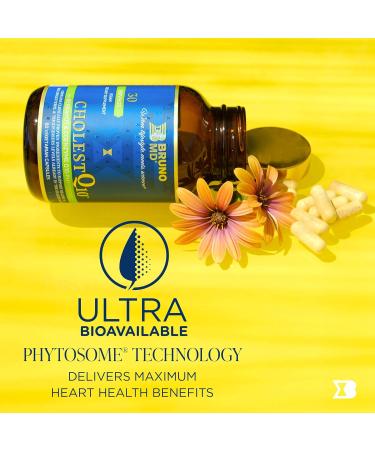 BRUNO MD CholestQ10 Supplement Supports HDL Cholesterol & Triglyceride Levels already within the normal range with Curcumin Clinically Proven Ingredients Natural Cynara Cardunculus 60 Capsules - Buy Online on GoSupps.com