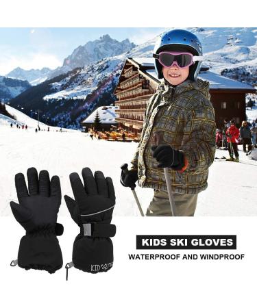 QKURT Kids Ski Gloves & Snowboard Gloves - Waterproof Windproof Winter Gear for Boys & Girls (Ages 4-14) - Black M (7-10 Years) - Buy Online on GoSupps.com