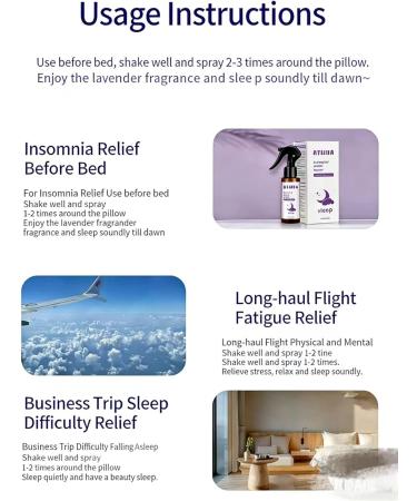 Lavender Pillow Spray with Essential Oil Sleep Aid Aromatherapy Mist for Bedding and Linens 100ml - Buy Online on GoSupps.com