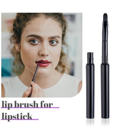 4pcs Retractable Mini Lip Brushes - Portable Travel Lip Gloss Applicator Soft Makeup Brush Tool for Women & Girls - Perfect Gift in Black - Buy Online on GoSupps.com