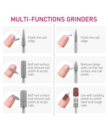 Acrylic Nail Drill Kit Electric Nail File 20000 RPM | Portable Gel Remover & Nail Polishing Machine | Pedicure Set - Red - Buy Online on GoSupps.com