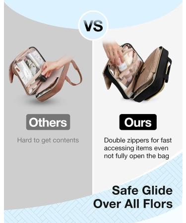 BAGSMART Hanging Toiletry Travel Organizer with TSA Approved Clear Cosmetic Bag - Medium Black - Buy Online on GoSupps.com