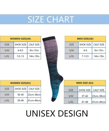 LEOSTEP Compression Socks 4Pair for Men & Women | Non-Slip Long Tube Stockings for Running, Travel, Pregnancy | 20-30 mmHg, L-XL, Stripe - Buy Online on GoSupps.com