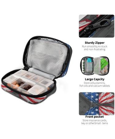 Pfrewn 7-Day Pill Organizer Case - Beautiful Butterfly Design & USA Flag Travel Pill Box - Portable Weekly Vitamin & Medicine Holder - Buy Online on GoSupps.com