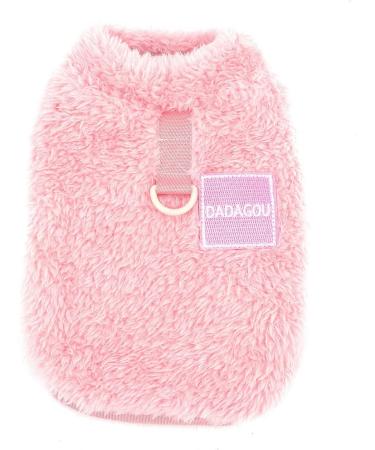 Zunea Fleece Winter Jacket for Small Dogs - Warm Pink Coat & Sweater for Cold Weather | Soft Fuzzy Puppy Clothes with D-Ring - Perfect for Chihuahuas & Cats - Buy Online on GoSupps.com