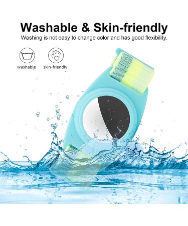 Kids Nylon Wristband for Apple AirTag - Green Yellow Bracelet Strap with TPU Case | Anti-Lost GPS Tracker Watch Band for Toddler to Elderly - Buy Online on GoSupps.com