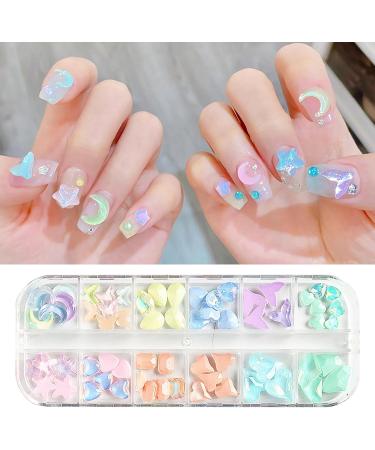 FEIlei 12 Grids Nail Art Crystal Nail Art Stones Rhinestone Manicure Nail Charms - Buy Online on GoSupps.com