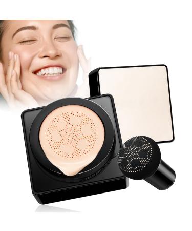 Mushroom Head Air Cushion CC Cream - Long-Lasting & Waterproof New Mushroom Head Screw Lid Concealer Makeup Base for All Skin Types Create Natural Face Makeup (Natural)