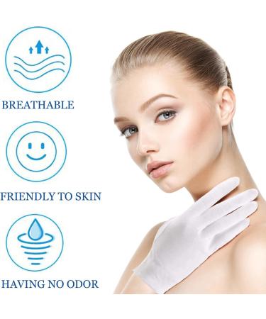 100% Cotton Moisturizing Gloves Over Night Bedtime - 6 Pairs | Premium Quality for Eczema Dry Sensitive Skin | Spa Therapy Gloves with Secure Wristband - Buy Online on GoSupps.com