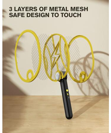 Sahara Sailor Electric Fly Swatter 2-IN-1 Bug Zapper with UV Light | Rechargeable & High-Voltage | Foldable Mosquito Zapper for Indoor & Outdoor Use - Buy Online on GoSupps.com