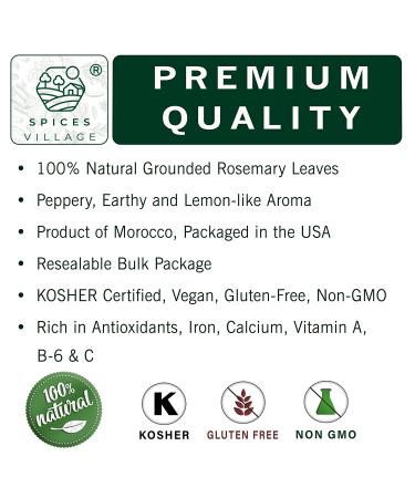 Spices Village Ground Rosemary 4 oz - Pure Mediterranean Seasoning | Cooking & Tea Spice - Kosher, Gluten Free, Vegan, Non GMO | Resealable Bulk Bag - Buy Online on GoSupps.com