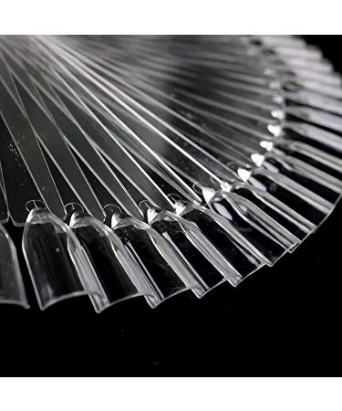 50 Transparent Fan-shaped Nail Art Tips Display with Metal Ring Holder - Buy Online on GoSupps.com