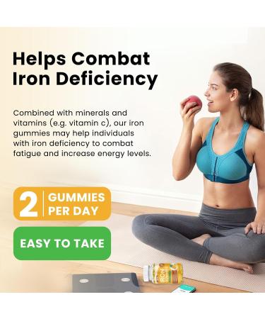 Iron Gummies with Multivitamin Iron Supplement for Women & Men with Zinc Vitamin B Complex & C B12 Folate - Blood Builder & Energy Support for Adults & Kids - Pineapple Flavor Vegan 60 Gummies Pineapple 60 Count (Pack  - Buy Online on GoSupps.com