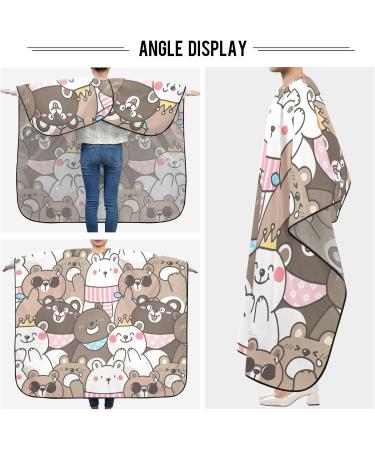 Waterproof Barber Cape | Funny Cartoon Bear & Cheetah Haircut Bib for Men & Women - Unisex Hair Cutting Cape - Buy Online on GoSupps.com