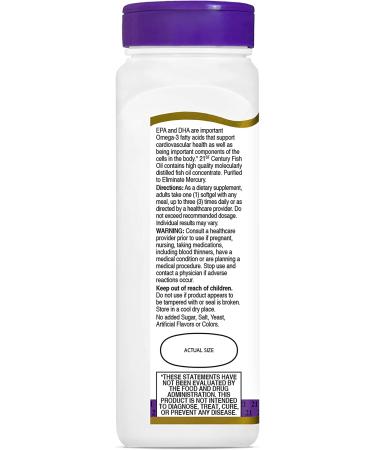 21st Century Fish Oil 1200 mg - 90 Softgels for Heart & Joint Health - Buy Online on GoSupps.com