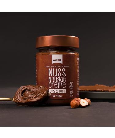 Xucker Nut-Nougat Cream | Vegan Low-Sugar Hazelnut Spread with Erythritol 33% Hazelnuts Palm Oil Free 300g - Buy Online on GoSupps.com