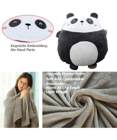 DxDE4U 16 Inch Panda Plush Pillow Blanket - Cute Stuffed Animal Gift for Kids - Ideal for Birthdays, Holidays & Travel - Buy Online on GoSupps.com