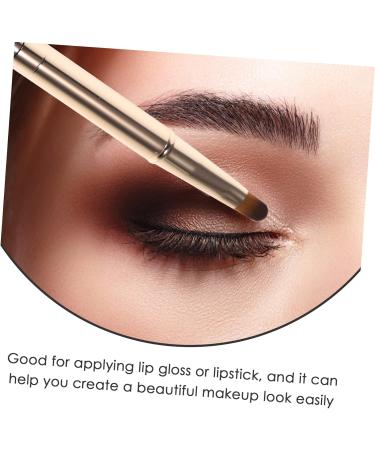 DOITOOL Double Ended Lipstick Brush Lip Hand Held Supply Lipstick Applicator Double Head Lipstick Lip Brush Artificial Fiber Multifunctional Brush Portable Miss 12x1x1cm Golden - Buy Online on GoSupps.com