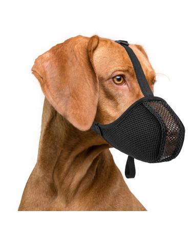 Ilepark muzzle for dogs soft network muzzle comfortable and breathable enables gases and drinks adjustable fit for small medium -sized large dogs (s black) S black