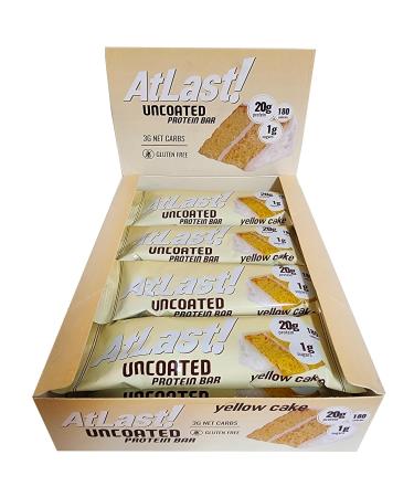 AtLast! Nutrition Yellow Cake Protein Bars 20g Protein 1g Sugar 3g Net Carb Gluten Free Keto Friendy 12 Count