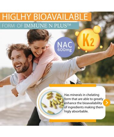 (90 Capsules) NAC 600mg Quercetin 1 000mg Vitamin C 500mg Zinc 50mg Vitamin D3 5 000iu Selenium Copper Acerola Ginger Rutin Citrus Bioflavonoids Rose Hips Echinacea Immune N Plus 15 in 1 90 Count (Pack of 1) - Buy Online on GoSupps.com