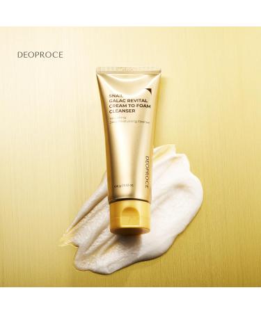 Deoproce Snail Galac Revital Cream to Foam Cleanser Korean Skin Care for Hydrated and Radiant Skin 100g - Buy Online on GoSupps.com