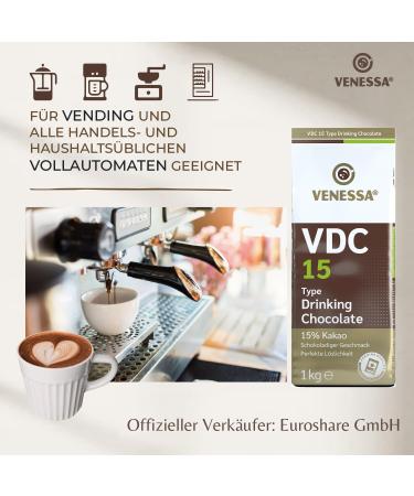 Venessa Venessa VDC 9 Drinking Chocolate 5 x 1 kg 9% premium cocoa and milk cocoa powder for vending machines lightly sweetened pleasant - Buy Online on GoSupps.com