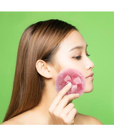 Glitter Round Bow Baby Powder Puff in Pink - Makeup & Body Powder Puff Sponge - Buy Online on GoSupps.com