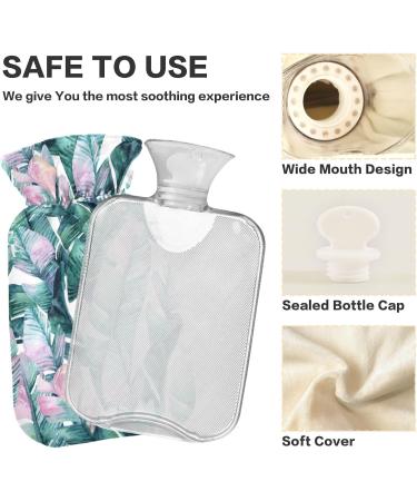 NAANLE 2L Hot Water Bottle with Lid - Transparent Banana Leaf Design for Menstrual Cramps Pain Relief & Heat Therapy - Buy Online on GoSupps.com