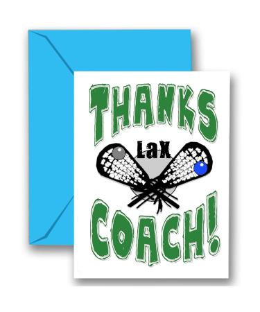 Play Strong 3-Pack Thanks Lacrosse Coach You're Awesome (Green, 5x7) Greeting Thank You Cards Set Amazing for Lacrosse Players, Teams, Coaches, Family and Fans - Your Coaches Will Love 'Em!