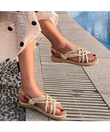 Creev Women's Braided Sandals - Casual Summer Fashion Shoes (Color B Size 39) - Stylish & Comfortable Footwear - Buy Online on GoSupps.com