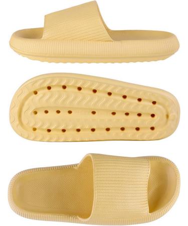 Monerffi Women's Vintage Anti-Slip Beach Sandals - Open Toe Lightweight Casual Slippers (EU 44/45) - Breathable Outdoor Comfort in Yellow - Buy Online on GoSupps.com