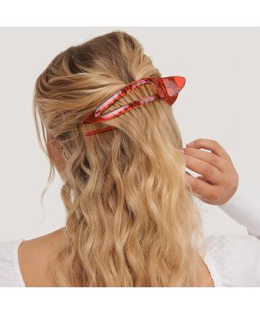 Aileam 6PCS Flat Claw Clip French Concord Hair Clip Set for Women - Large Grip Hair Accessories for Thick & Thin Hair - Clear Brown and Black - Buy Online on GoSupps.com