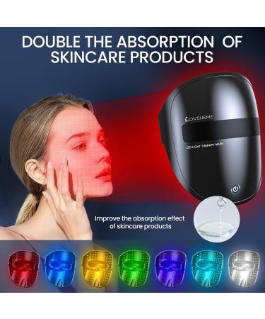 LED Face Mask Light Therapy - 7-Color Anti-Aging & Acne Reduction Mask | Wireless Portable Beauty Device for Home Skincare - Buy Online on GoSupps.com