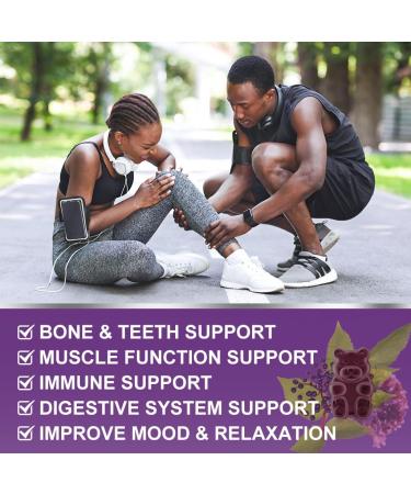 Calcium Magnesium Zinc Gummies with Vitamin D3 - High Absorption Complex Calcium Supplement with Sea Moss Elderberry for Bone Muscles Immune Mood & Sleep Support Vegan - 60 Gummies (2 Pack) Elderberry 60 Count (Pack of  - Buy Online on GoSupps.com