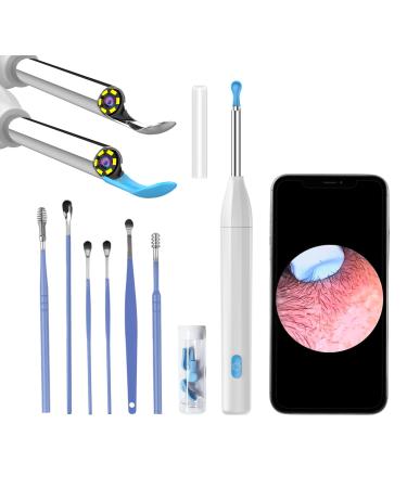 BETISTME Ear Wax Removal Kit Ear Cleaner Camera Ear Cleaning Tool Tips for Ears Otoscope with Light Earwax Remover Kit Wireless Microscope for iOS and Android Phone (White)