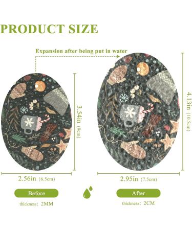 3-Pack Cleaning Kitchen Sponges Oval Merry Christmas Kitchen Cellulose Dishwashing Wood Pulp Cotton one sizex3 White - Buy Online on GoSupps.com