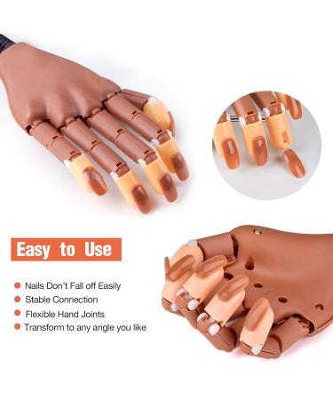 Nail Training Practice Hand Kit - Flexible Mannequin Model with 300 PCS Nail Tips and Files - Buy Online on GoSupps.com