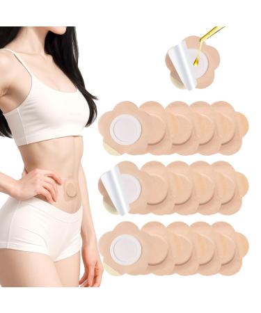 50 Pcs Leak-Proof Self-Adhesive Castor Oil Patches Disposable Cotton Belly Button Patch Castor Oil Pack Wrap Breathable Portable Highly Absorbent Wash-Free