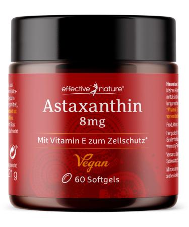 Astaxanthin vegan - 60 capsules for a month - developed and produced in Iceland - Astaxanthin capsules high -dose at 8 mg per day - with vitamin E