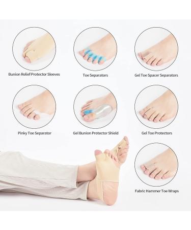 Bunion Corrector Kit - 7 Pack Set for Hallux Valgus Relief - Non-Surgical Toe Separator and Protector - Pain Relief Sleeves for Women and Men - Buy Online on GoSupps.com