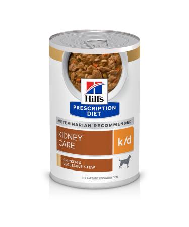 Hill's Prescription Diet k/d Kidney Care Wet Dog Food Chicken & Vegetable Stew 12.5 Ounce (Pack of 12)