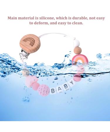 Buy Cute Baby Dummy Clip - Soft Silicone Pacifier Holder Chain in Pink | Perfect Baby Gifts - International Shipping Available - Buy Online on GoSupps.com
