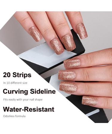 Semi Cured Gel Nail Strips Gel Nail Stickers - 20 Pcs Nail Stickers for Nail Art - Soft Self-Adhesive Gel Nail Wraps Easy Apply & Remove for Salon-Quality Manicure Kit (UV/LED Lamp Required)(BSS-0342) - Buy Online on GoSupps.com