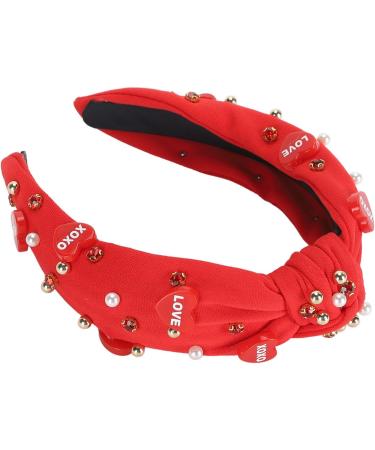 Rhinestone Knotted Jeweled Headband Elegant Rhinestone Hair Band Ornament for Bridal Shower (Red) - Buy Online on GoSupps.com
