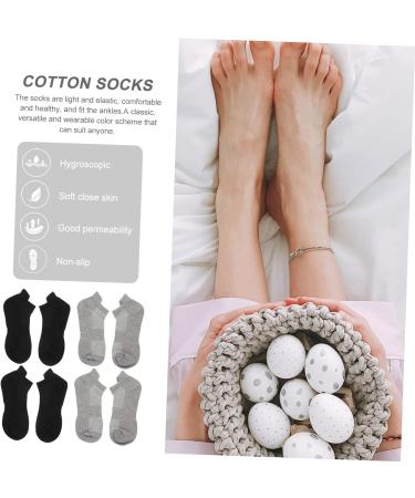 FRCOLOR 4 Pairs Combed Cotton Socks Low-cut Liners Socks Running Cotton Socks Unisex Socks Unisex Stockings Sports Breathable Stockings Running Socks Low-cut Liner Socks Unisex Ankle Socks Black Grey 21x5x0.3cm - Buy Online on GoSupps.com